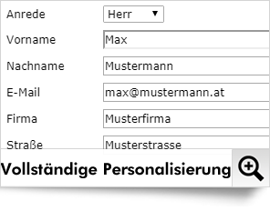 Alle Anmeldeformulare, die Sie in Ihren Mailings als Links einfügen, können personalisiert werden.